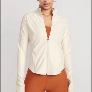 Old Navy Powersoft Cream Zip-Up Jacket